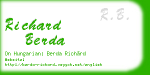 richard berda business card