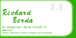 richard berda business card